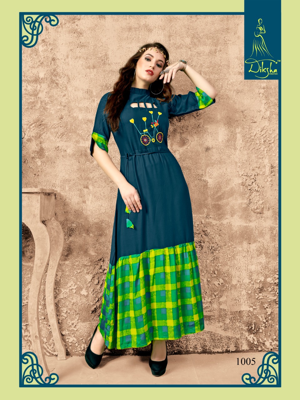 Free Style Vol-1 By Diksha Fashion 1001 To 1007 Series Beautiful Stylish Colorful Fancy Party Wear & Ethnic Wear & Ready To Wear Rayon Print With Embroidery Kurtis At Wholesale Price