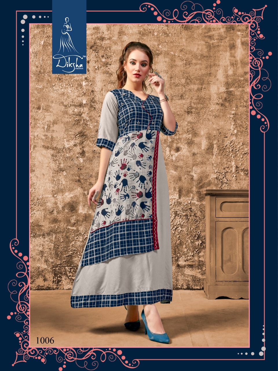 Free Style Vol-1 By Diksha Fashion 1001 To 1007 Series Beautiful Stylish Colorful Fancy Party Wear & Ethnic Wear & Ready To Wear Rayon Print With Embroidery Kurtis At Wholesale Price