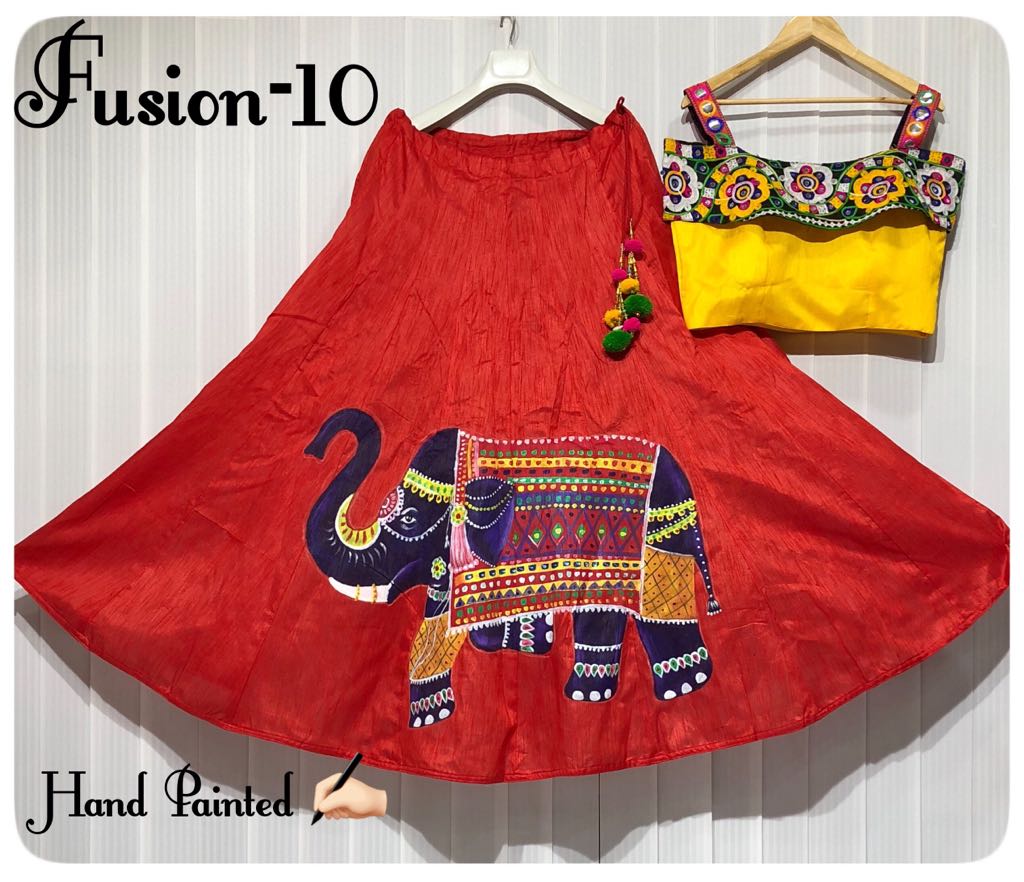 Fusion Vol-10 By Fashid Wholesale 10-a & 10-g Series Designer Beautiful Navratri Collection Occasional Wear & Party Wear Pure Muslin Silk Hand Printed Lehengas At Wholesale Price