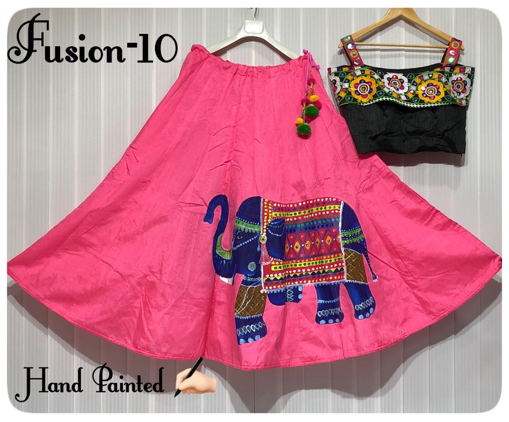Fusion Vol-10 By Fashid Wholesale 10-a & 10-g Series Designer Beautiful Navratri Collection Occasional Wear & Party Wear Pure Muslin Silk Hand Printed Lehengas At Wholesale Price