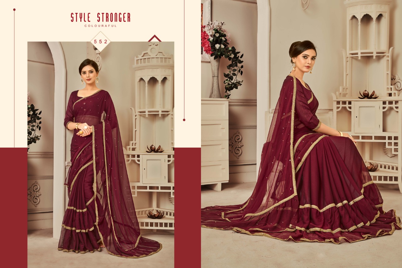 Fusion By Fashid Wholesale 551 To 560 Series Indian Traditional Wear Collection Beautiful Stylish Fancy Colorful Party Wear & Occasional Wear Net/chiffon/georgette Embroidered Sarees At Wholesale Price