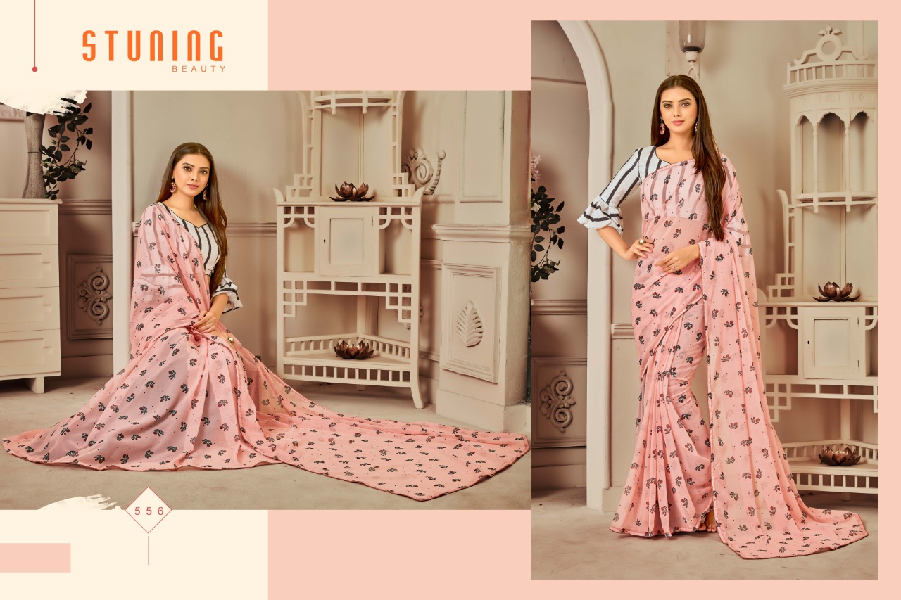 Fusion By Fashid Wholesale 551 To 560 Series Indian Traditional Wear Collection Beautiful Stylish Fancy Colorful Party Wear & Occasional Wear Net/chiffon/georgette Embroidered Sarees At Wholesale Price