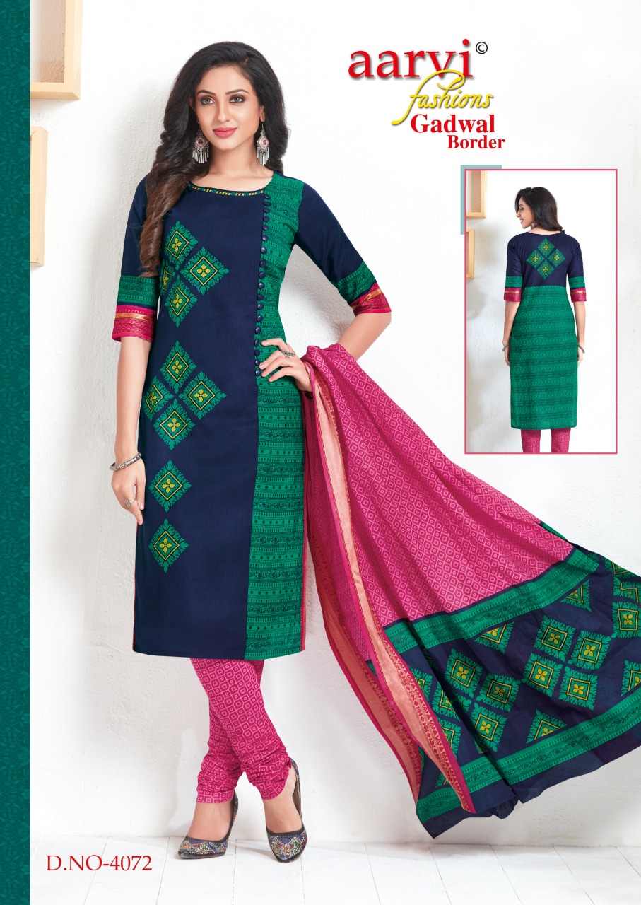 Gadwal Border Vol-3 By Aarvi Fashion 4071 To 4816 Series Indian Traditional Wear Collection Beautiful Stylish Fancy Colorful Party Wear & Occasional Wear Cotton Printed Dress At Wholesale Price