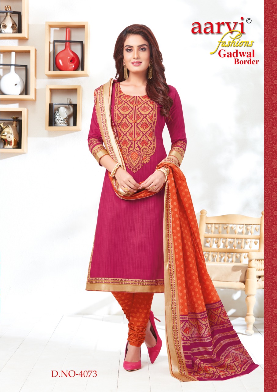 Gadwal Border Vol-3 By Aarvi Fashion 4071 To 4816 Series Indian Traditional Wear Collection Beautiful Stylish Fancy Colorful Party Wear & Occasional Wear Cotton Printed Dress At Wholesale Price