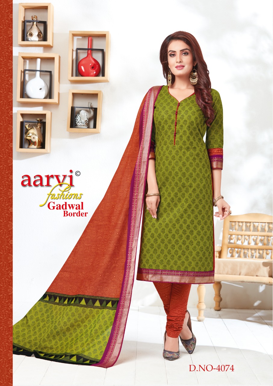 Gadwal Border Vol-3 By Aarvi Fashion 4071 To 4816 Series Indian Traditional Wear Collection Beautiful Stylish Fancy Colorful Party Wear & Occasional Wear Cotton Printed Dress At Wholesale Price