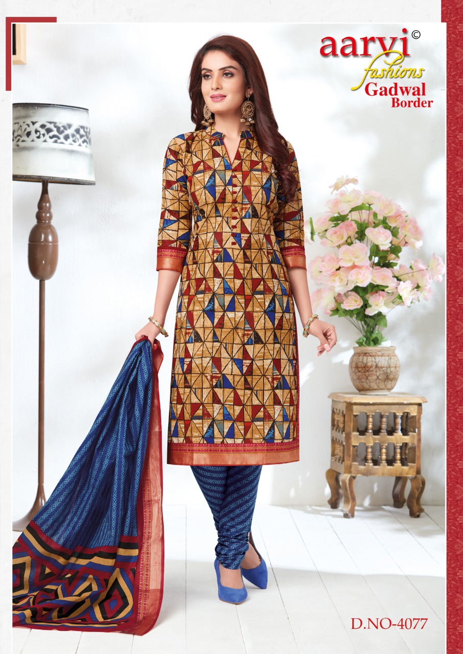 Gadwal Border Vol-3 By Aarvi Fashion 4071 To 4816 Series Indian Traditional Wear Collection Beautiful Stylish Fancy Colorful Party Wear & Occasional Wear Cotton Printed Dress At Wholesale Price