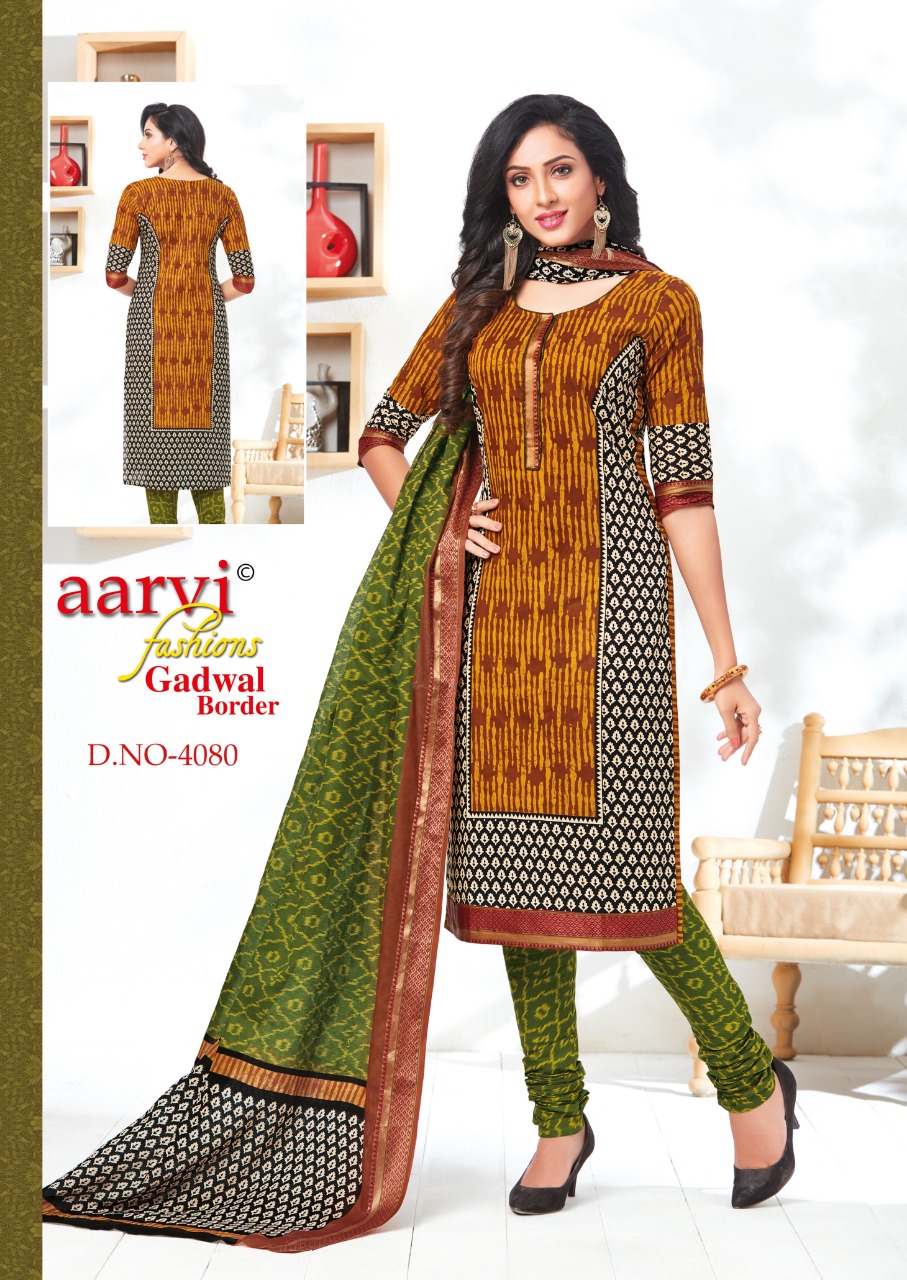 Gadwal Border Vol-3 By Aarvi Fashion 4071 To 4816 Series Indian Traditional Wear Collection Beautiful Stylish Fancy Colorful Party Wear & Occasional Wear Cotton Printed Dress At Wholesale Price