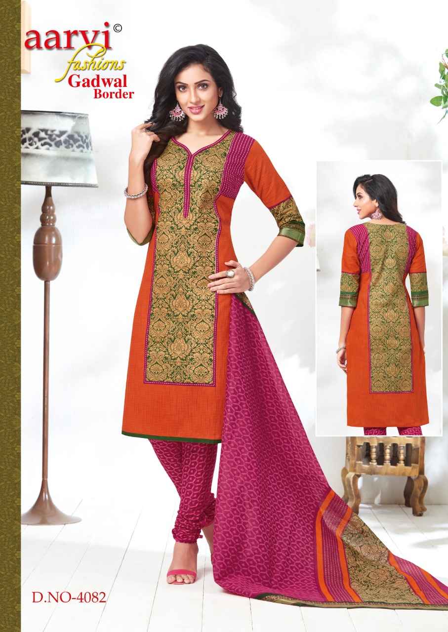 Gadwal Border Vol-3 By Aarvi Fashion 4071 To 4816 Series Indian Traditional Wear Collection Beautiful Stylish Fancy Colorful Party Wear & Occasional Wear Cotton Printed Dress At Wholesale Price