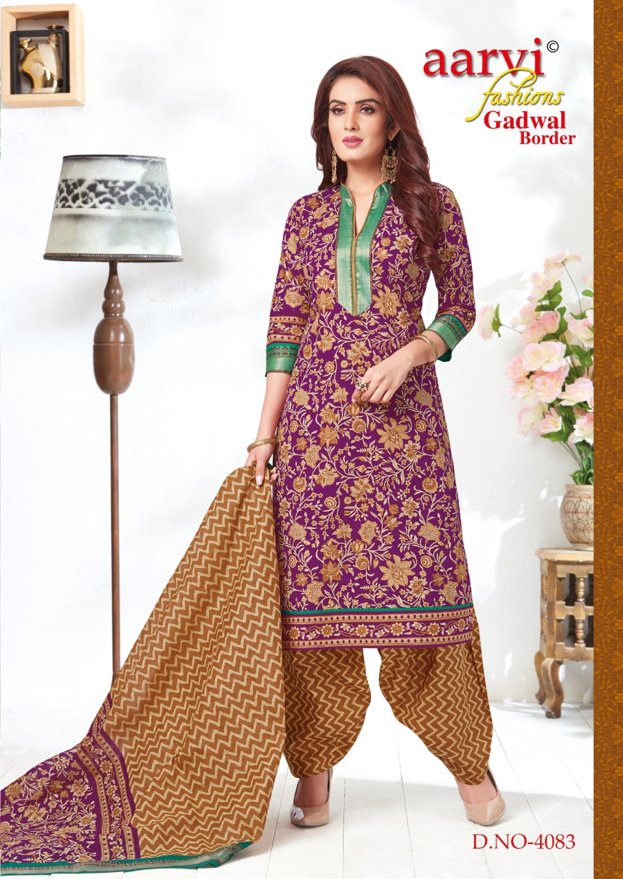 Gadwal Border Vol-3 By Aarvi Fashion 4071 To 4816 Series Indian Traditional Wear Collection Beautiful Stylish Fancy Colorful Party Wear & Occasional Wear Cotton Printed Dress At Wholesale Price