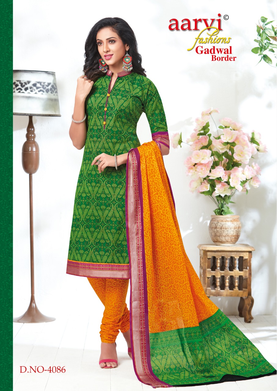 Gadwal Border Vol-3 By Aarvi Fashion 4071 To 4816 Series Indian Traditional Wear Collection Beautiful Stylish Fancy Colorful Party Wear & Occasional Wear Cotton Printed Dress At Wholesale Price