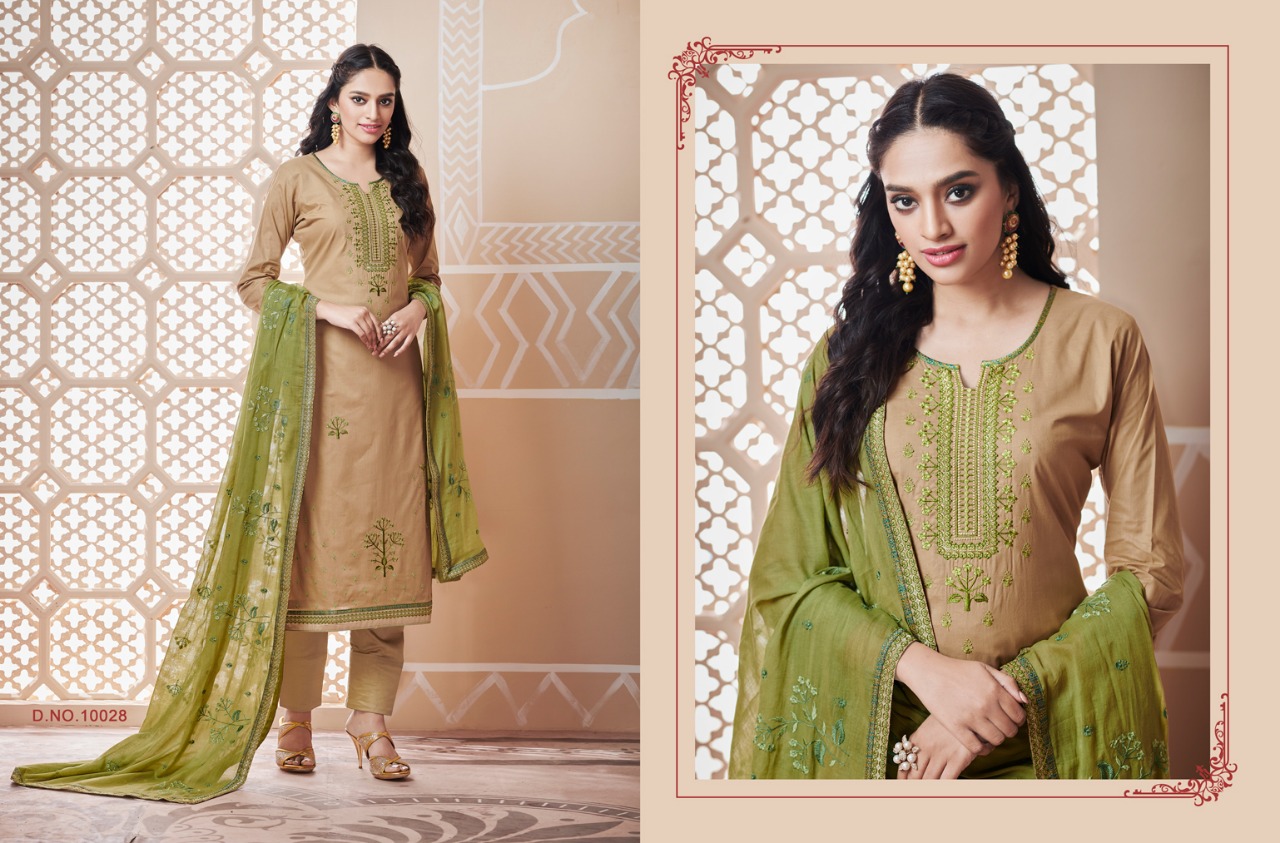 Gehana By Ramaiya 10021 To 10028 Series Designer Festive Suits Collection Beautiful Stylish Fancy Colorful Party Wear & Occasional Wear Pure Cotton With Work Dresses At Wholesale Price