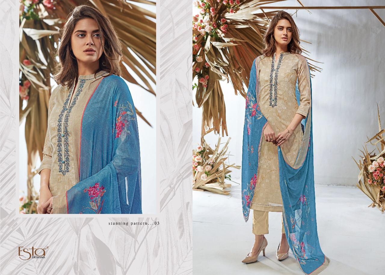 Gesture By Esta Designs 01 To 12 Series Beautiful Colorful Fancy Stylish Casual Wear & Ethnic Wear Digital Printed Cotton Lawn With Embroidery And Beads Work Dresses At Wholesale Price
