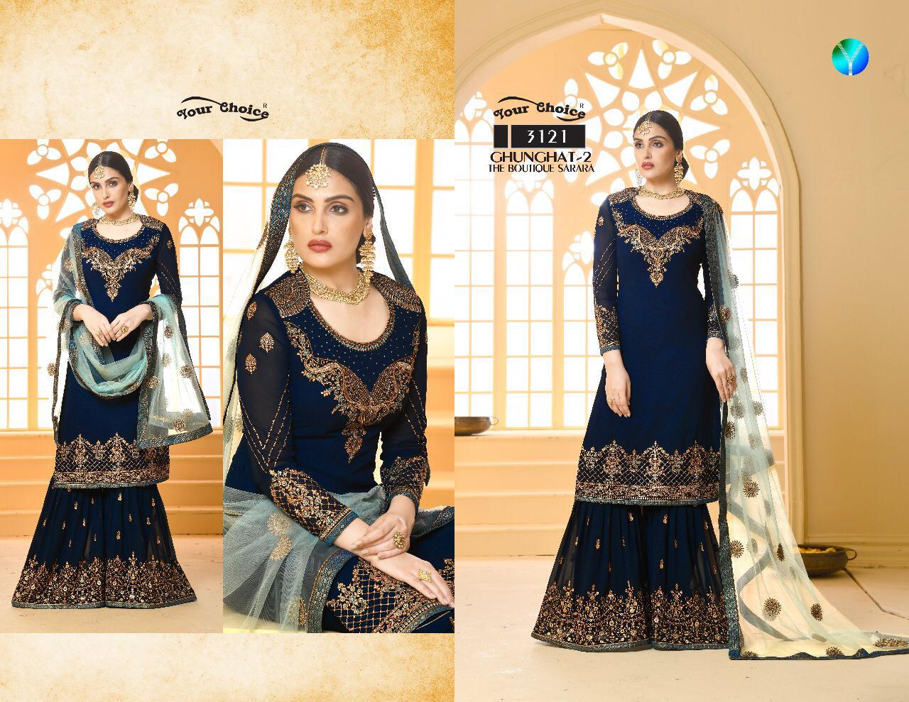 Ghunghat Vol-2 By Your Choice 3119 To 3122 Series Indian Traditional Wear Collection Beautiful Stylish Fancy Colorful Party Wear & Occasional Wear Satin Georgette Dresses At Wholesale Price