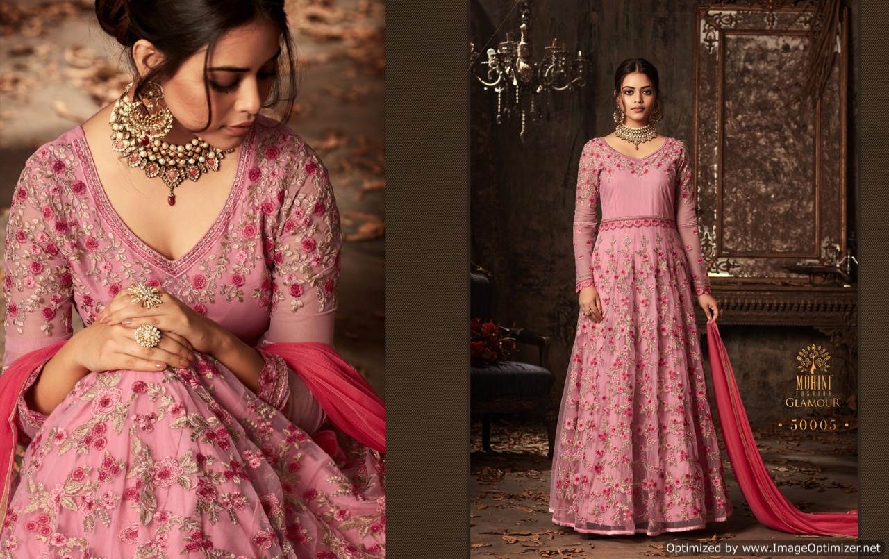 Glamour Vol-50 By Mohini Fashion 50001 To 50006 Series Designer Wedding Suits Beautiful Stylish Fancy Colorful Party Wear & Occasional Wear Net Embroidered Dresses At Wholesale Price