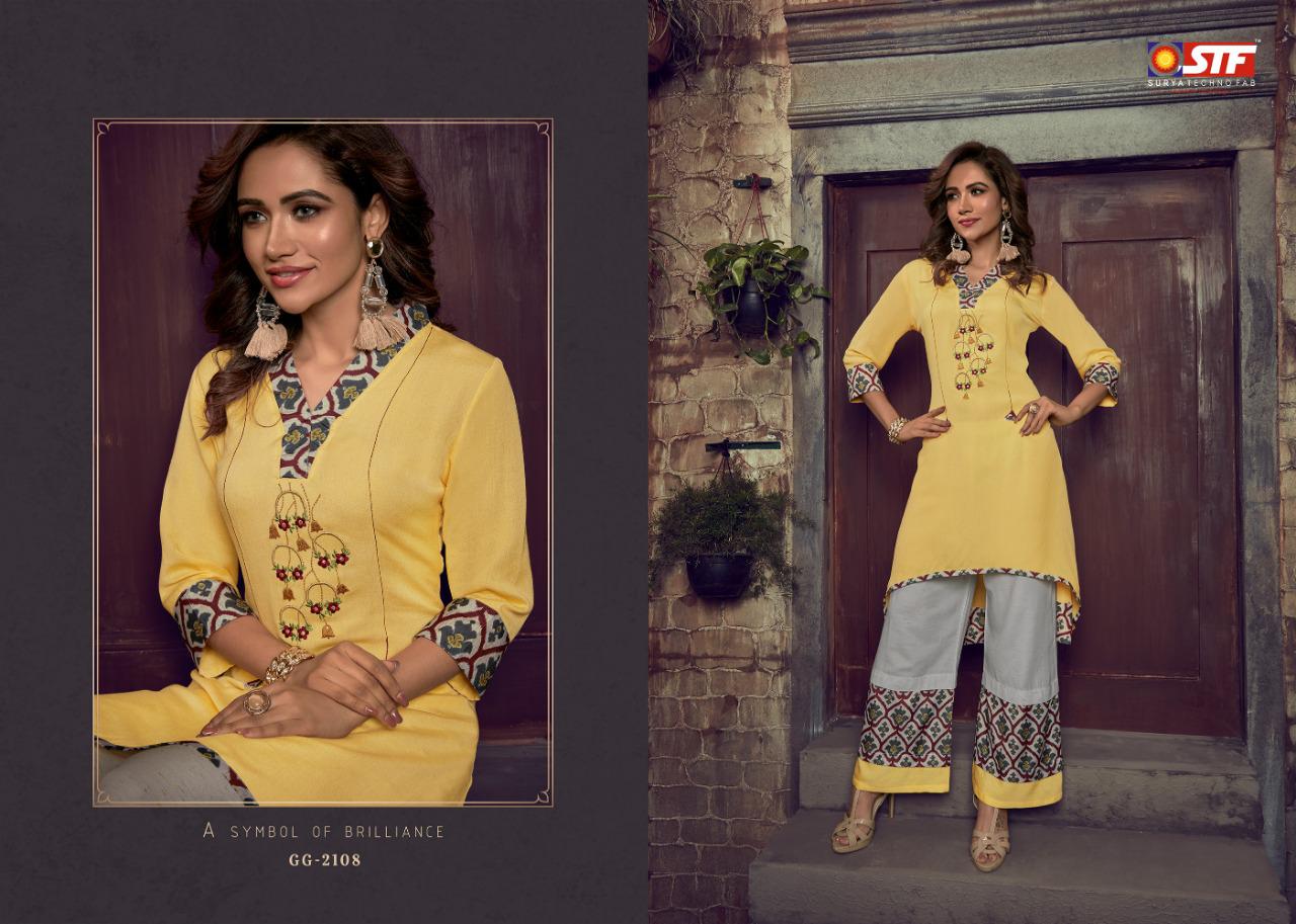 Glamour Girl Vol- 21 By Surya Techno Fab 2101 To 2108 Series Beautiful Colorful Stylish Fancy Casual Wear & Ethnic Wear & Ready To Wear High Quality Rayon Flex  With Embroidery Kurtis At Wholesale Price