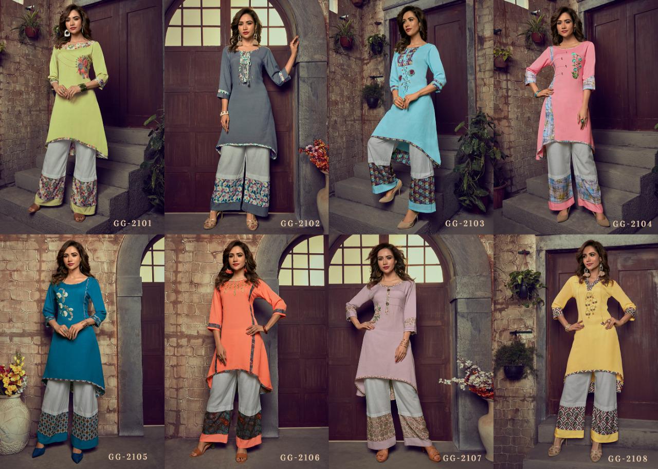 Glamour Girl Vol- 21 By Surya Techno Fab 2101 To 2108 Series Beautiful Colorful Stylish Fancy Casual Wear & Ethnic Wear & Ready To Wear High Quality Rayon Flex  With Embroidery Kurtis At Wholesale Price
