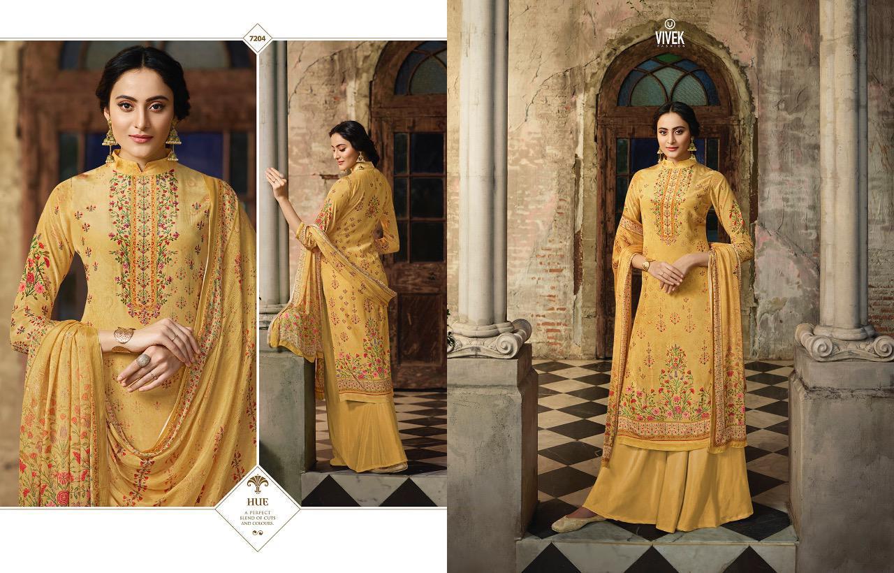 Glamour Queen Vol-2 By Vivek Fashion 7201 To 7208 Series Beautiful Winter Collection Suits Stylish Fancy Colorful Casual Wear & Ethnic Wear Natural Crepe Printed Dresses At Wholesale Price