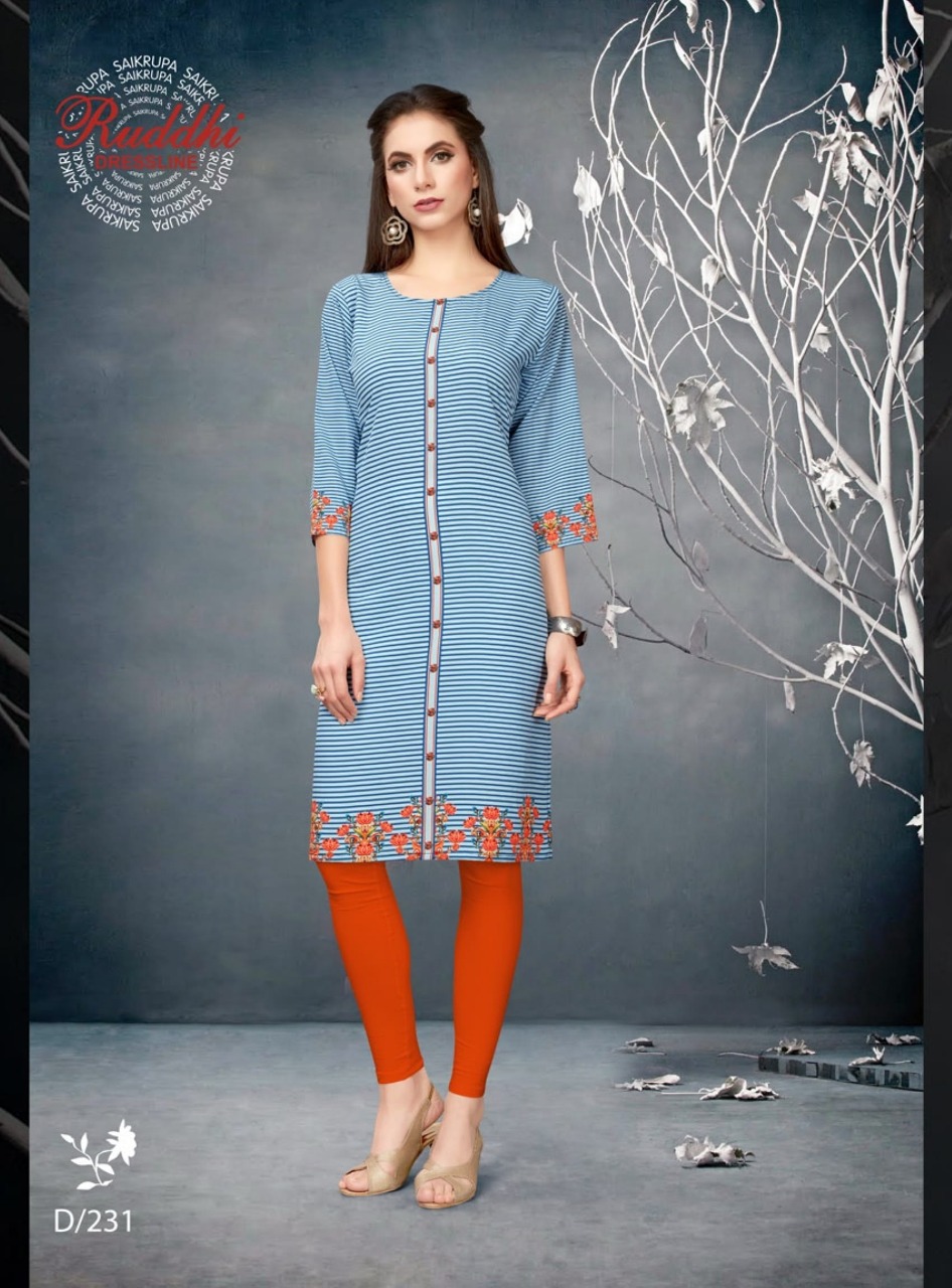 Glamour By Ruddhi Dresseline 231 To 240 Series Designer Collection Beautiful Stylish Fancy Colorful Party Wear & Occasional Wear Pure Crepe Print Kurtis At Wholesale Price