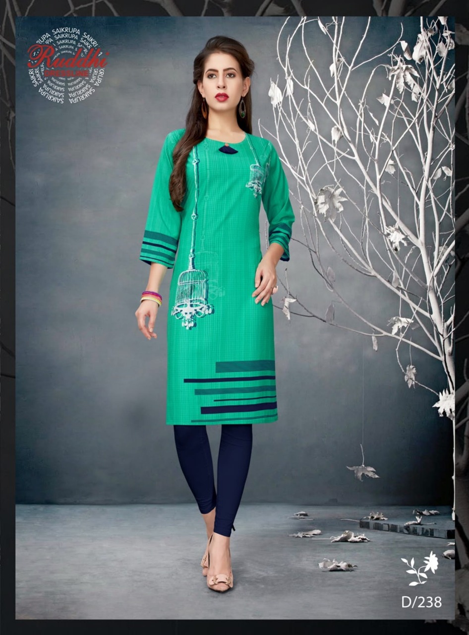 Glamour By Ruddhi Dresseline 231 To 240 Series Designer Collection Beautiful Stylish Fancy Colorful Party Wear & Occasional Wear Pure Crepe Print Kurtis At Wholesale Price