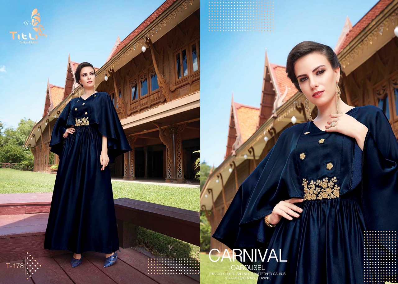 Glamour By Titli 174 To 181 Series Designer Beautiful Colorful Stylish Fancy Casual Wear & Ethnic Wear & Ready To Wear Heavy Georgette & Linen Satin Kurtis At Wholesale Price