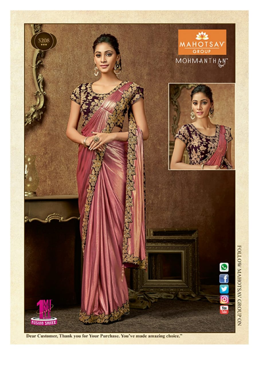 Gloria By Mohmanthan Indian Designer Wedding Collection Beautiful Stylish Fancy Colorful Party Wear & Occasional Wear Satin Georgette Sarees At Wholesale Price