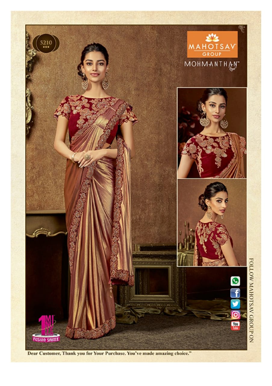 Gloria By Mohmanthan Indian Designer Wedding Collection Beautiful Stylish Fancy Colorful Party Wear & Occasional Wear Satin Georgette Sarees At Wholesale Price