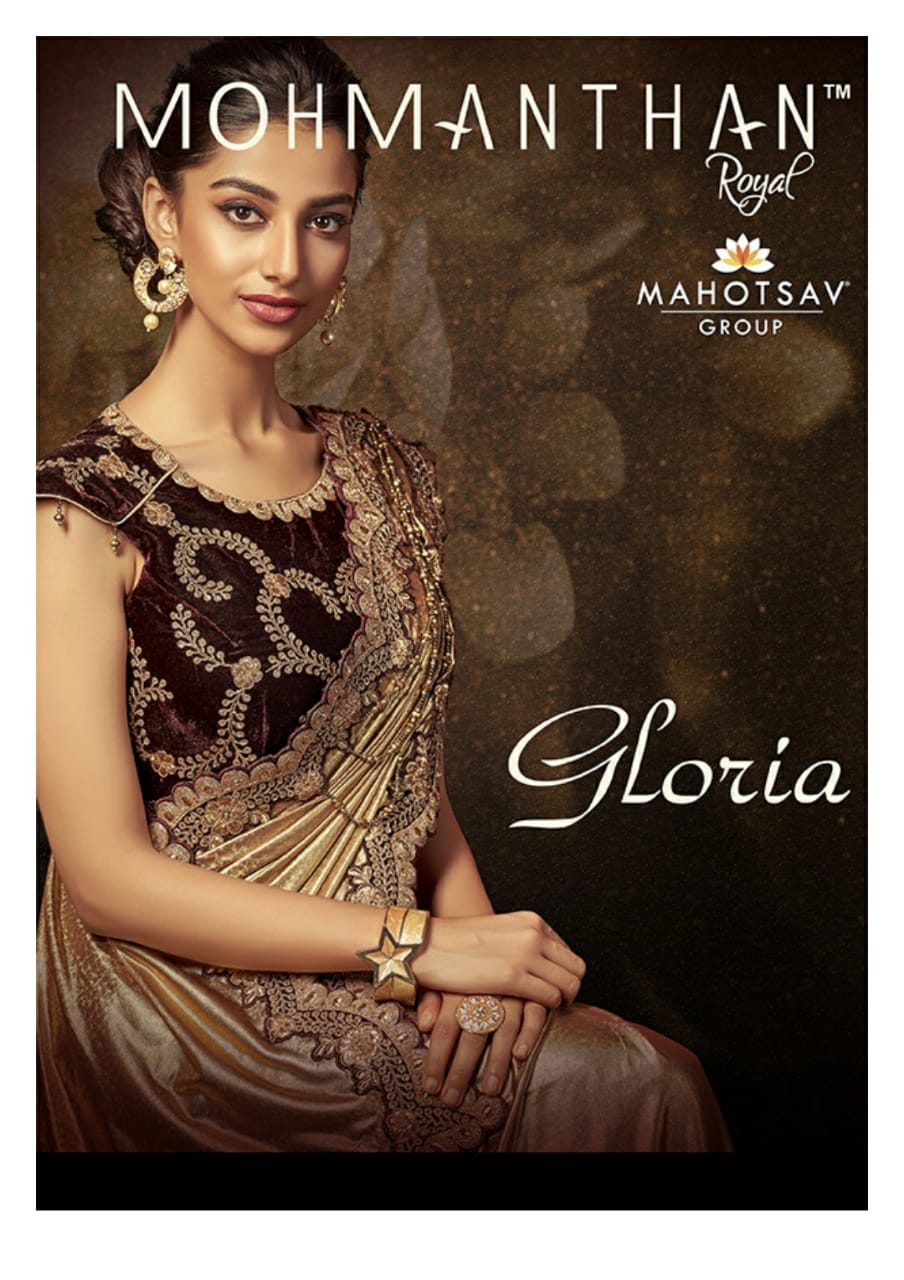 Gloria By Mohmanthan Indian Designer Wedding Collection Beautiful Stylish Fancy Colorful Party Wear & Occasional Wear Satin Georgette Sarees At Wholesale Price