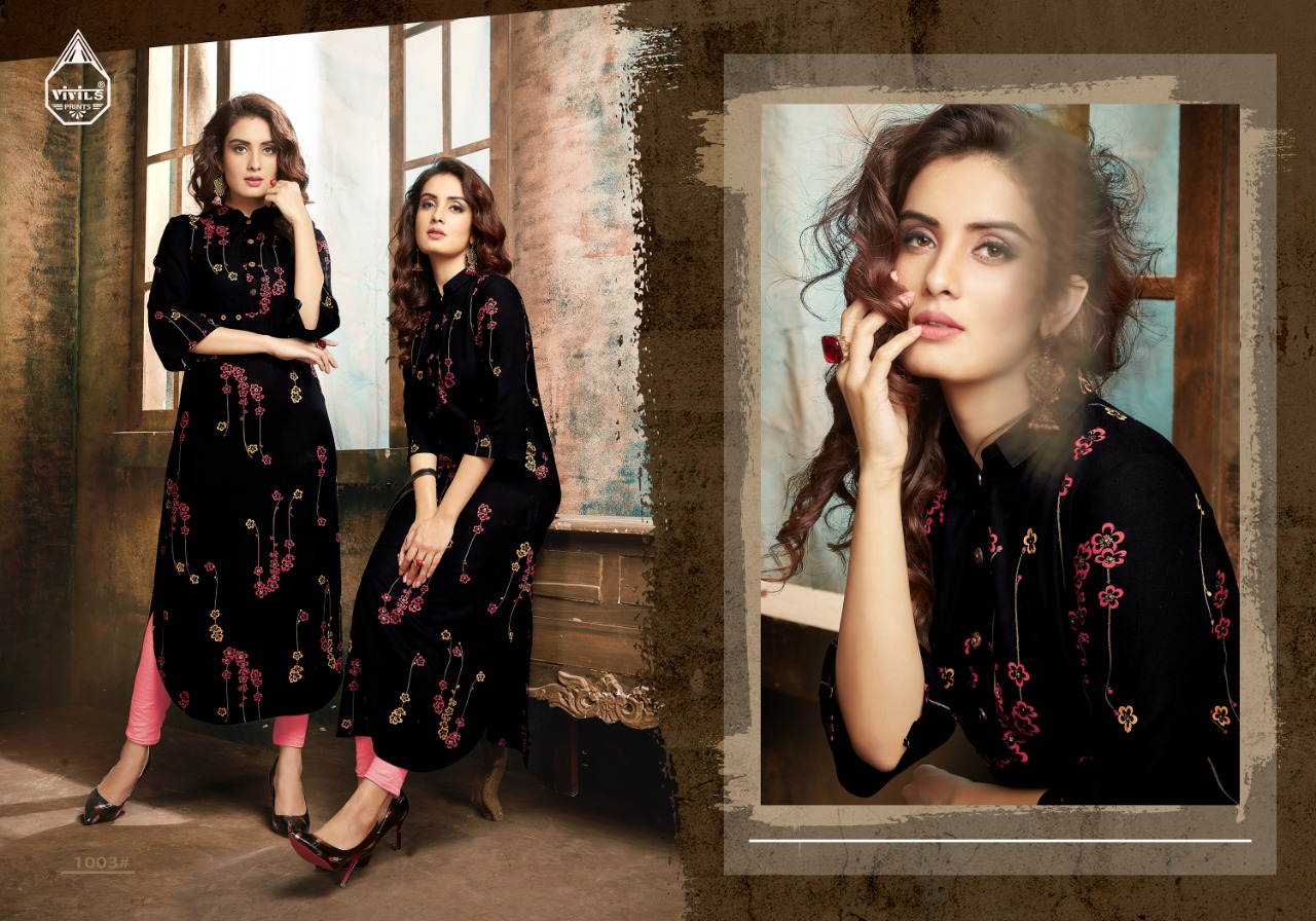 Gold By Vivils Print 1001 To 1006 Beautiful Stylish Colorful Fancy Party Wear & Ethnic Wear & Ready To Wear Rayon Printed Kurtis Kurtis At Wholesale Price