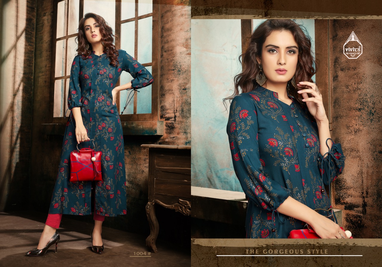 Gold By Vivils Print 1001 To 1006 Beautiful Stylish Colorful Fancy Party Wear & Ethnic Wear & Ready To Wear Rayon Printed Kurtis Kurtis At Wholesale Price