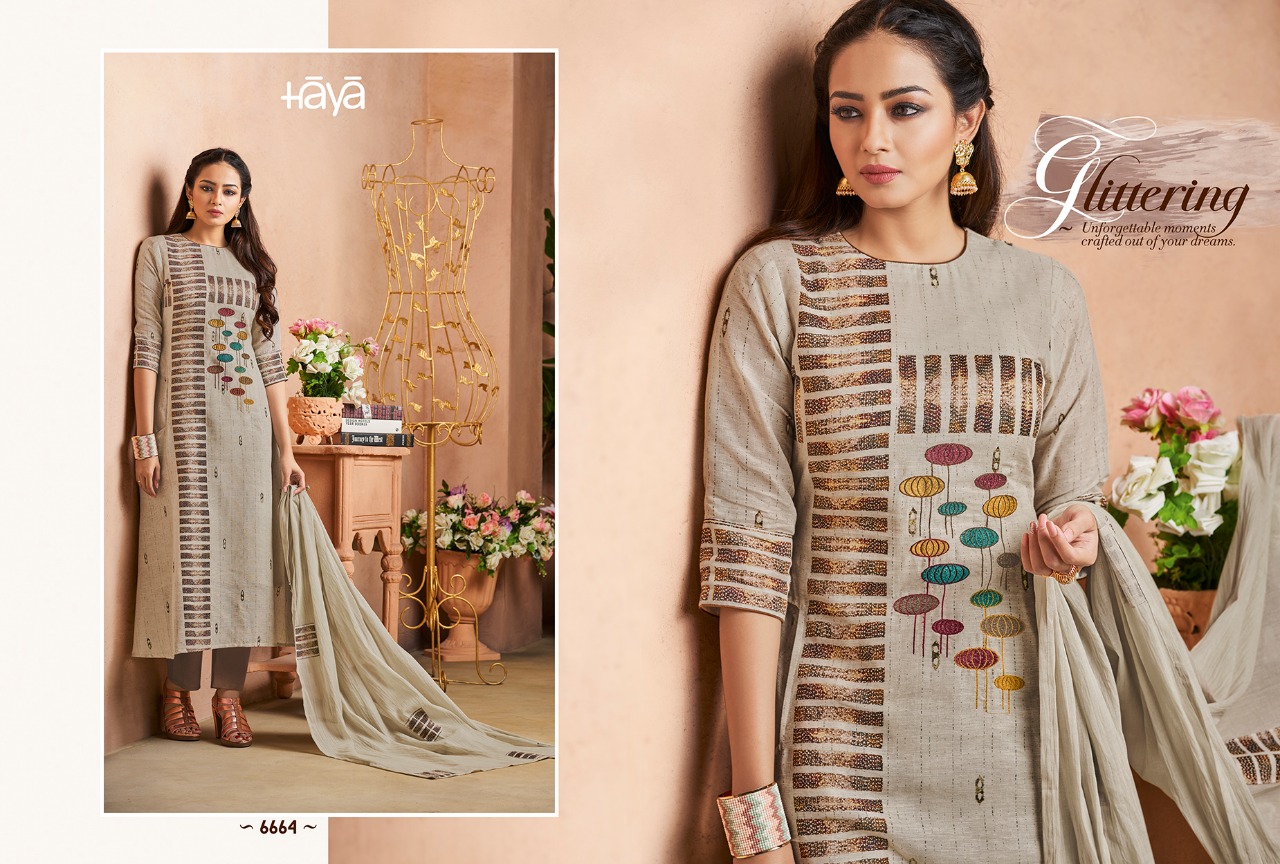 Gorgeous By Haya 6661 To 6671 Series Designer Pakistani Suits Beautiful Stylish Fancy Colorful Festive Collection Party Wear & Occasional Wear Pure Linen Digital Print With Embroidery Dresses At Wholesale Price