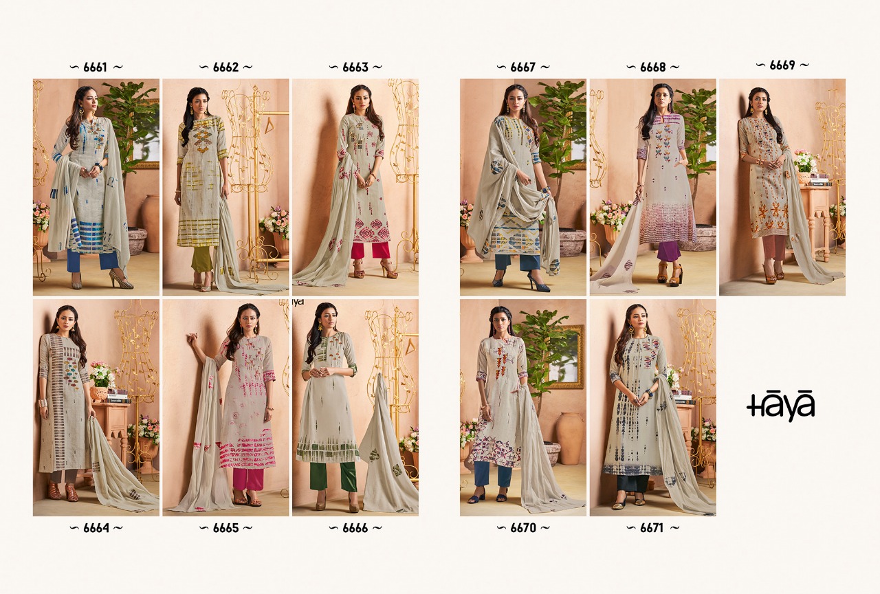 Gorgeous By Haya 6661 To 6671 Series Designer Pakistani Suits Beautiful Stylish Fancy Colorful Festive Collection Party Wear & Occasional Wear Pure Linen Digital Print With Embroidery Dresses At Wholesale Price