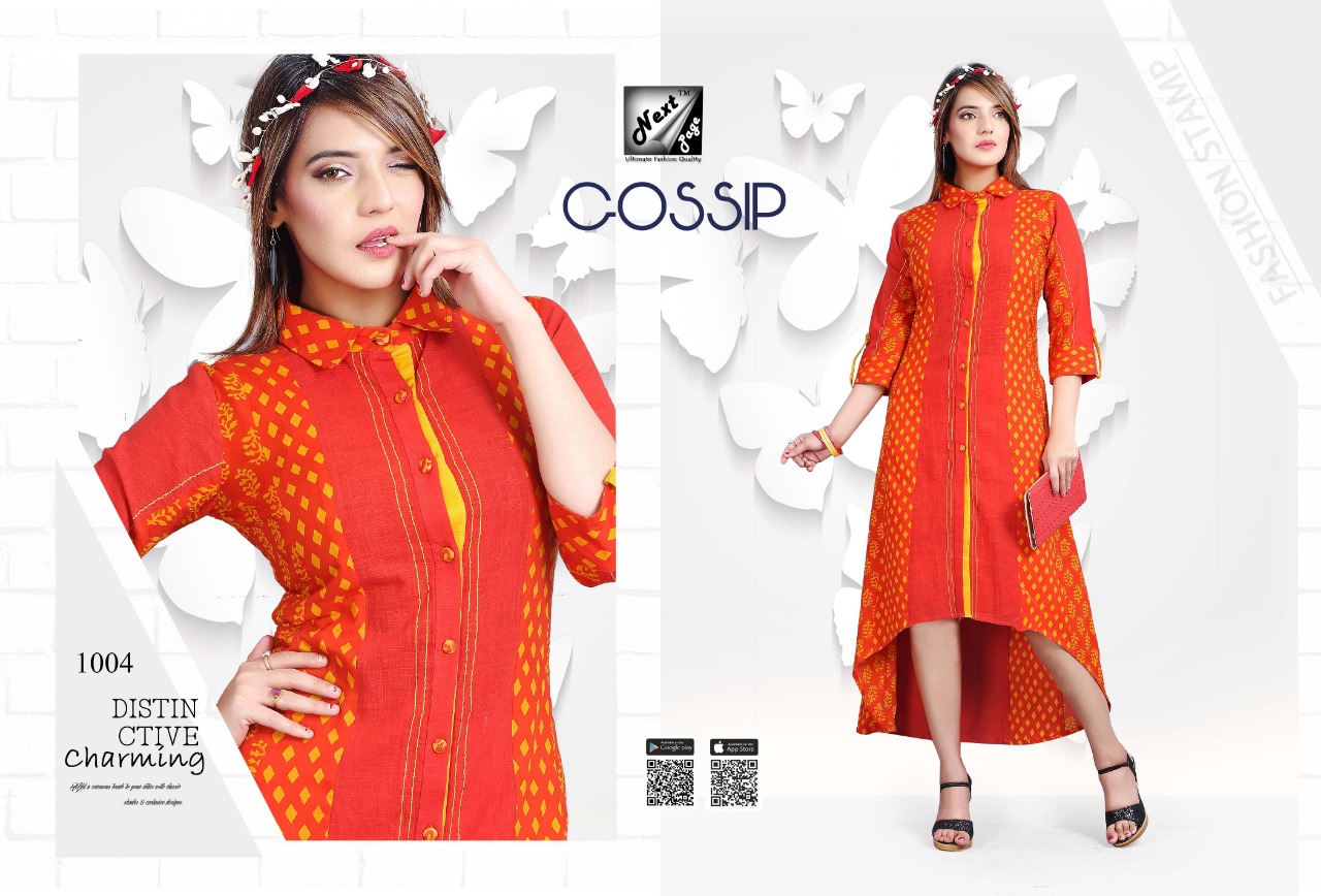 Gossip By Next Page 1001 To 1010 Series Beautiful Colorful Stylish Fancy Casual Wear & Ethnic Wear & Ready To Wear Heavy Cotton Printed Kurtis At Wholesale Price