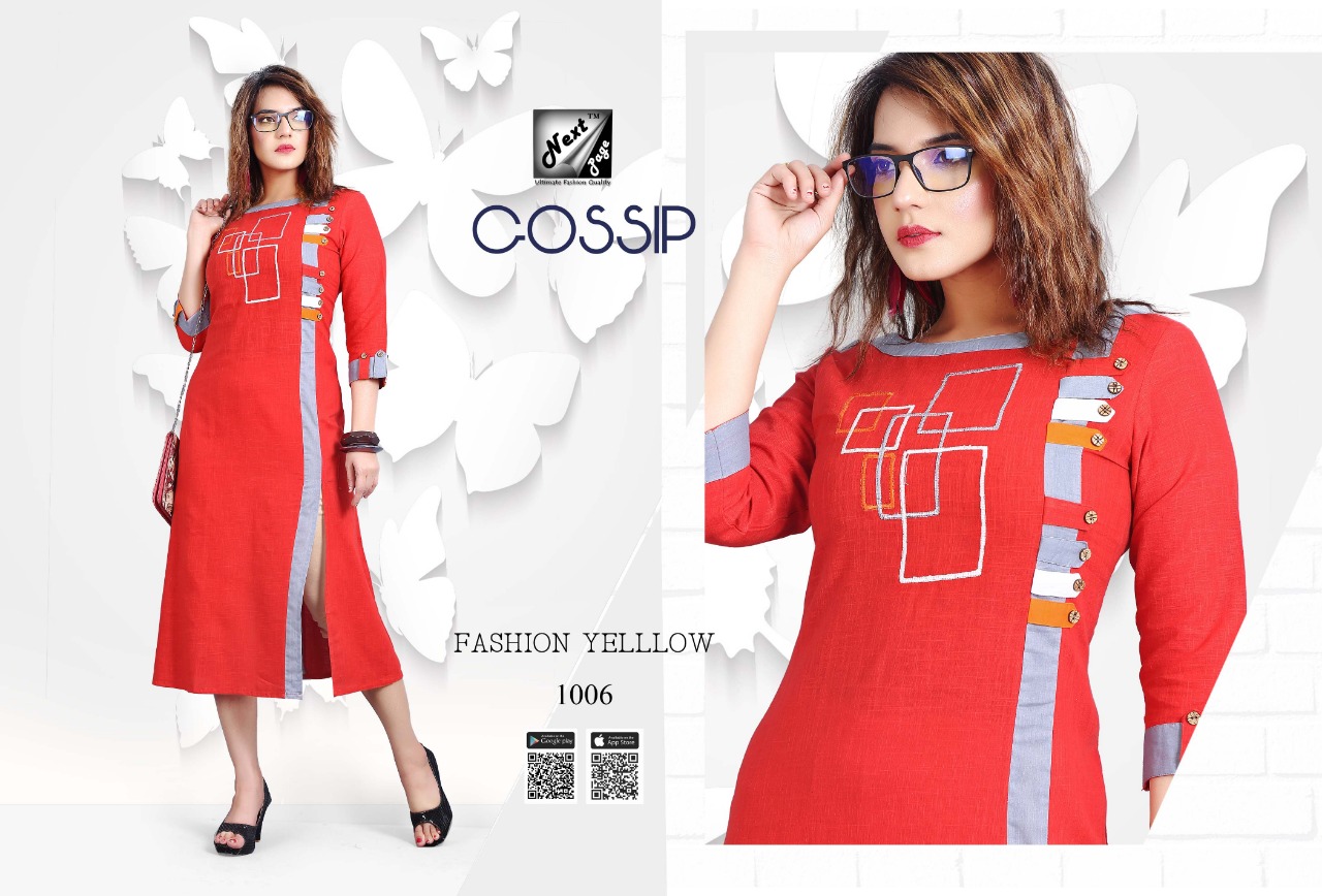 Gossip By Next Page 1001 To 1010 Series Beautiful Colorful Stylish Fancy Casual Wear & Ethnic Wear & Ready To Wear Heavy Cotton Printed Kurtis At Wholesale Price
