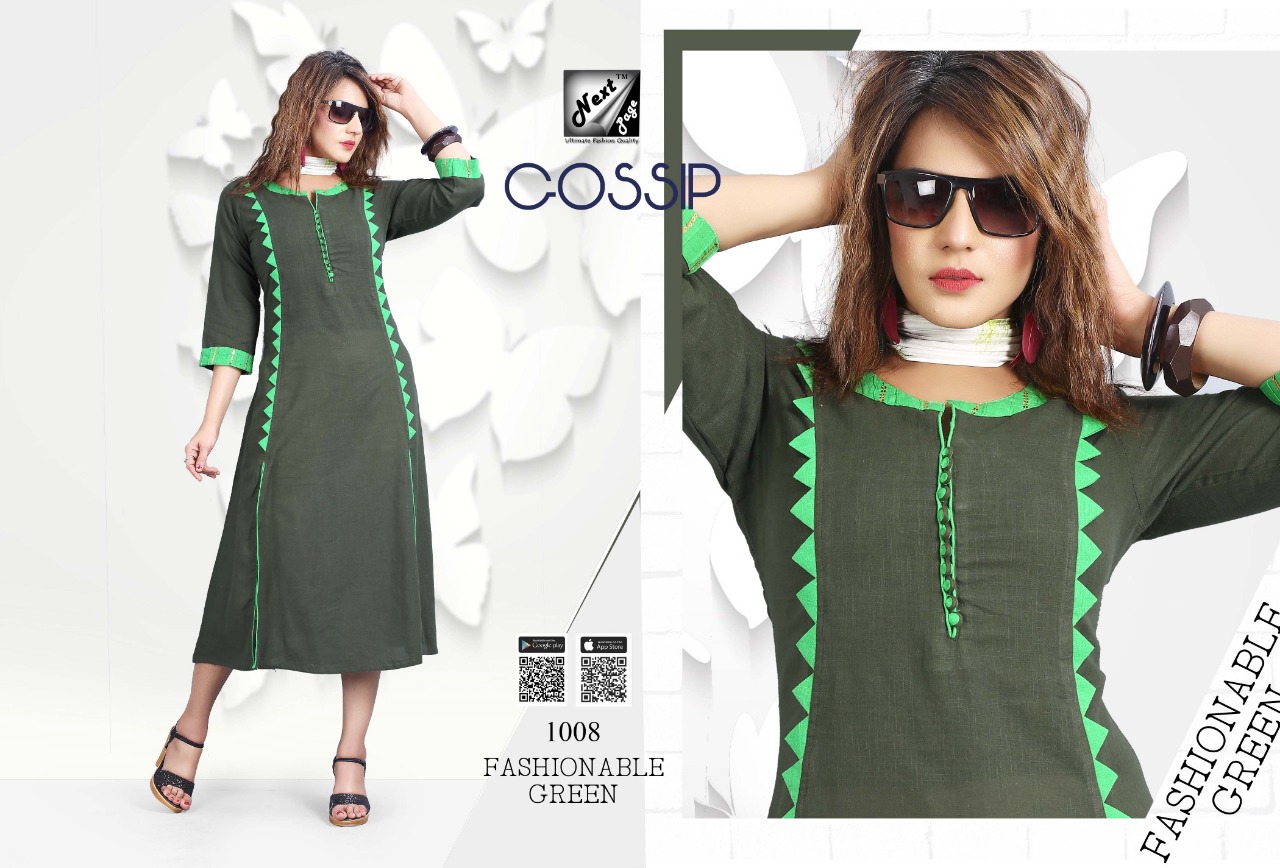 Gossip By Next Page 1001 To 1010 Series Beautiful Colorful Stylish Fancy Casual Wear & Ethnic Wear & Ready To Wear Heavy Cotton Printed Kurtis At Wholesale Price