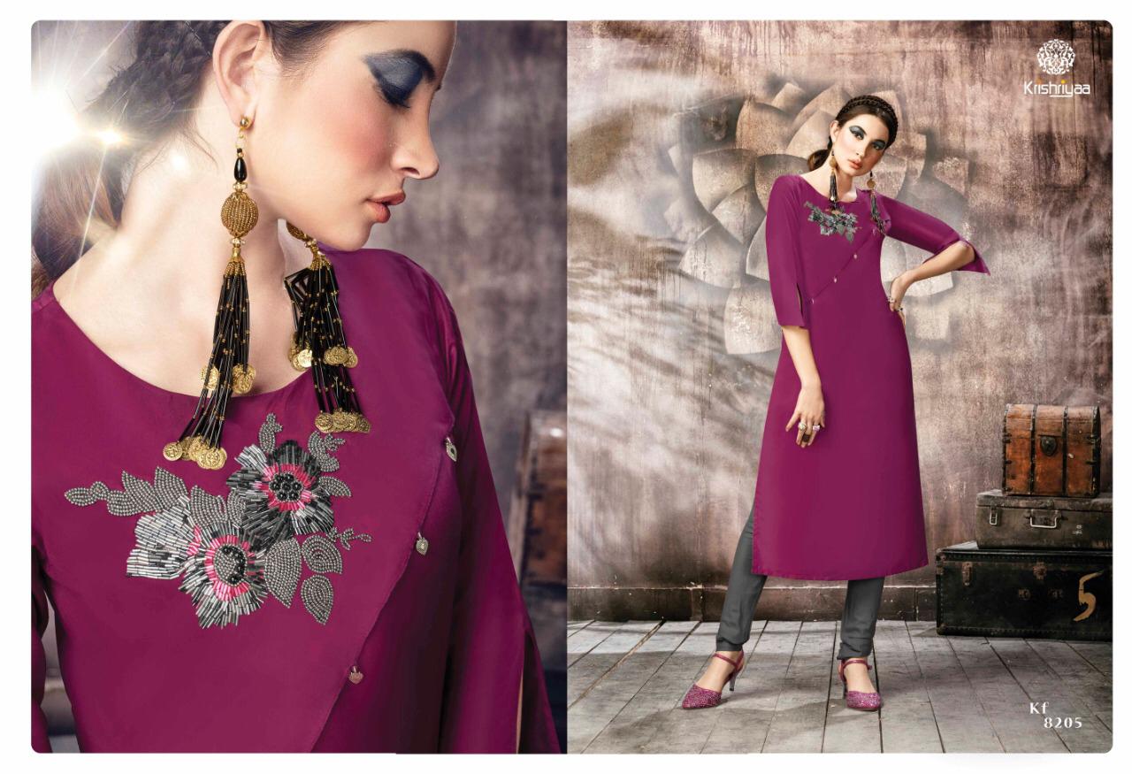 Grace By Krishriyaa 8201to 8208 Series Beautiful Stylish Fancy Colorful Casual Wear & Ethnic Wear Maslin Kurtis At Wholesale Price