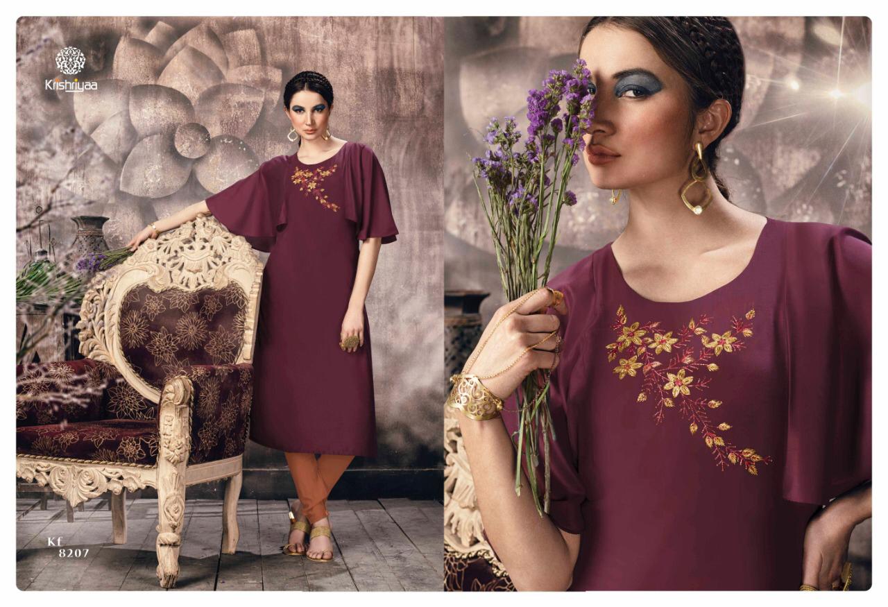 Grace By Krishriyaa 8201to 8208 Series Beautiful Stylish Fancy Colorful Casual Wear & Ethnic Wear Maslin Kurtis At Wholesale Price