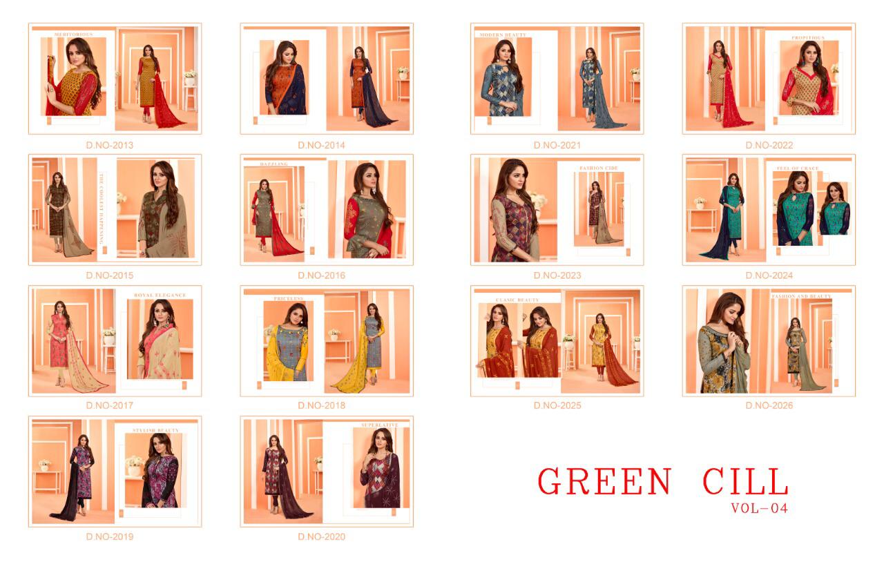 Green Cill Vol- 4 By Ravi Creation 2013 To 2026 Series Beautiful Stylish Fancy Colorful Casual Wear & Ethnic Wear Cotton Satin Print With Sleeve Work Dresses At Wholesale Price