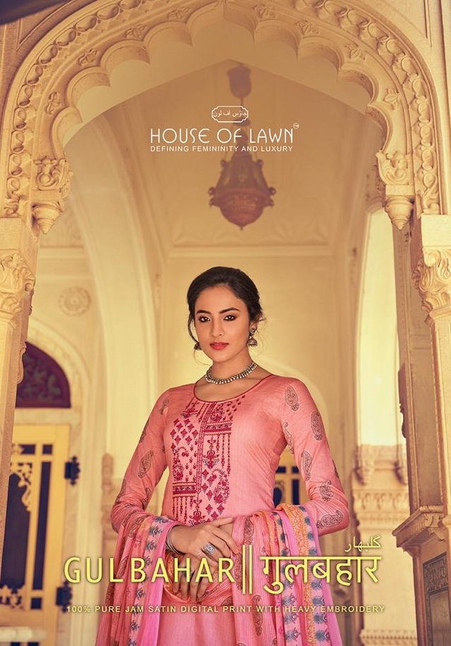 Gulbahar By House Of Lawn 4001 To 4010 Series Beautiful Suits Colorful Stylish Fancy Casual Wear & Ethnic Wear Pure Jam Satin Digital Print With Embroidery Dresses At Wholesale Price