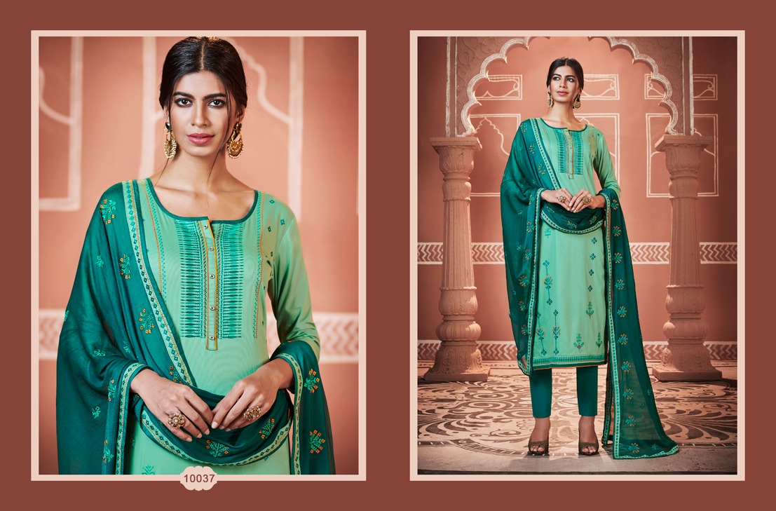 Gulmohar By Ramaiya 10031 To 10038 Series Suits Collection Beautiful Stylish Fancy Colorful Party Wear & Occasional Wear Jam Code Silk With Work Dresses At Wholesale Price