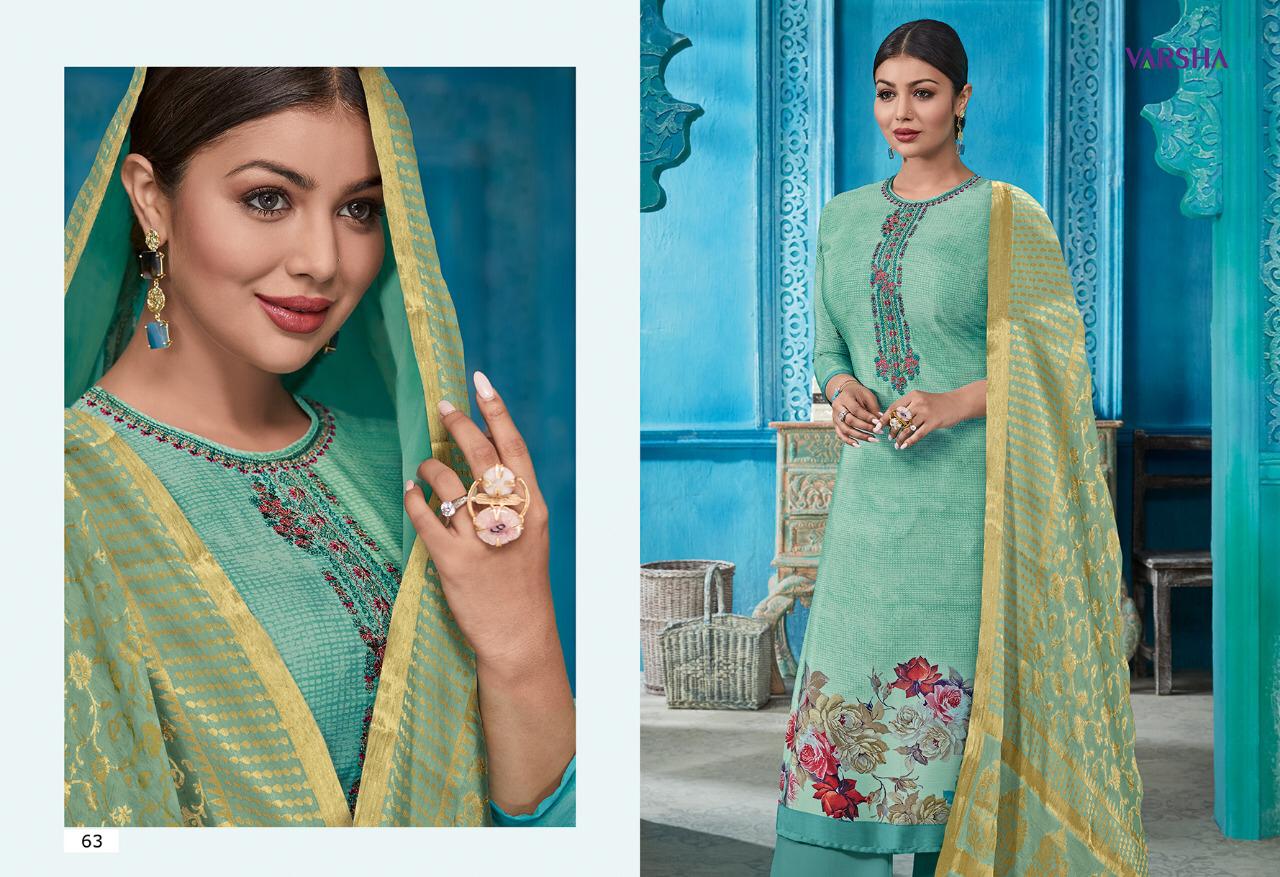 Gulmohar By Varsha Fashion 61 To 68 Series Beautiful Stylish Fancy Colorful Casual Wear & Ethnic Wear Crepe Printed With Work Dresses At Wholesale Price
