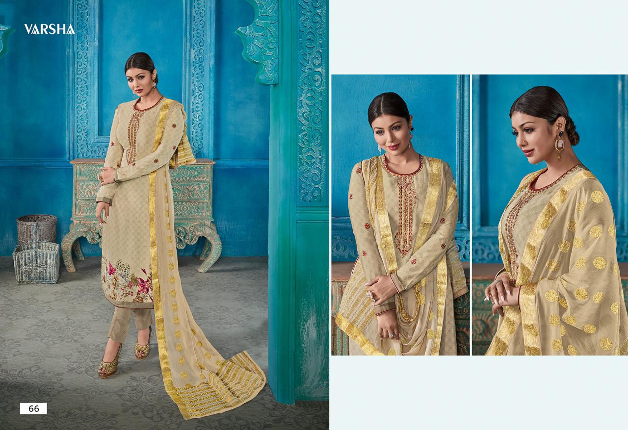 Gulmohar By Varsha Fashion 61 To 68 Series Beautiful Stylish Fancy Colorful Casual Wear & Ethnic Wear Crepe Printed With Work Dresses At Wholesale Price