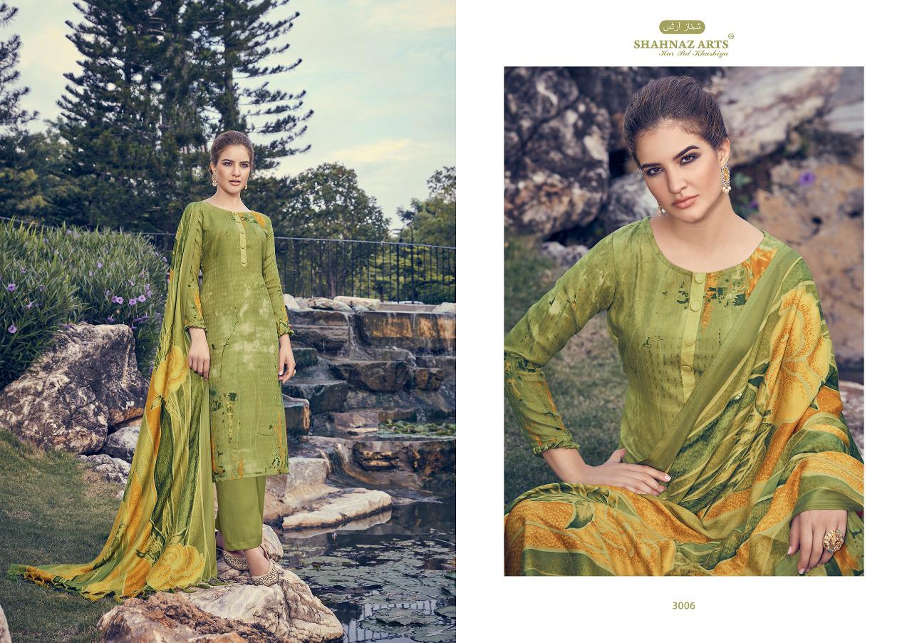 Gulshan Vol-3 By Shahnaz Arts 3001 To 3008 Series Designer Suits Collection Beautiful Stylish Fancy Colorful Party Wear & Occasional Wear Pure Pashmina Printed Dresses At Wholesale Price