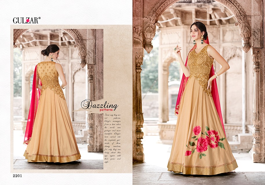 Gulzar 2200 Series Nx By Gulzar Designer Anarkali Suits Beautiful Stylish Fancy Colorful Party Wear & Occasional Wear Fancy Dresses At Wholesale Price