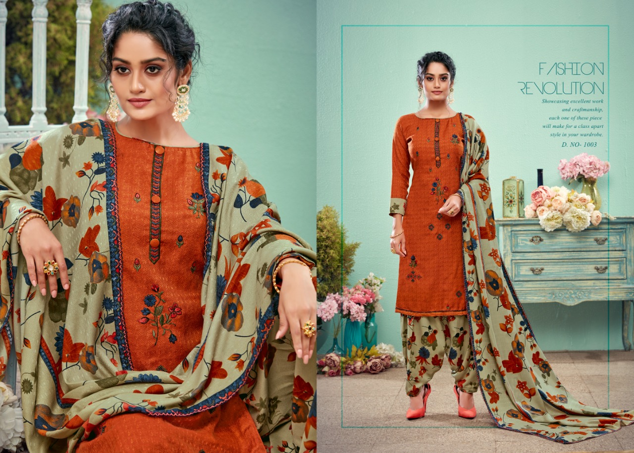 Gulzar By Vijaya Fashion 1001 To 1010 Series Designer Patiyala Suits Collection Beautiful Stylish Fancy Colorful Party Wear & Ethnic Wear Pashmina Embroidery Dresses At Wholesale Price