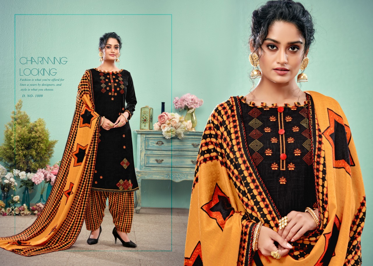 Gulzar By Vijaya Fashion 1001 To 1010 Series Designer Patiyala Suits Collection Beautiful Stylish Fancy Colorful Party Wear & Ethnic Wear Pashmina Embroidery Dresses At Wholesale Price