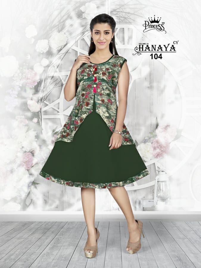 Hanaya Vol-3 By Princess 101 To 112 Series Beautiful Colorful Stylish Fancy Casual Wear & Ethnic Wear & Ready To Wear Rayon Printed Kurtis At Wholesale Price
