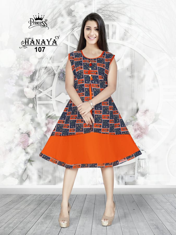 Hanaya Vol-3 By Princess 101 To 112 Series Beautiful Colorful Stylish Fancy Casual Wear & Ethnic Wear & Ready To Wear Rayon Printed Kurtis At Wholesale Price