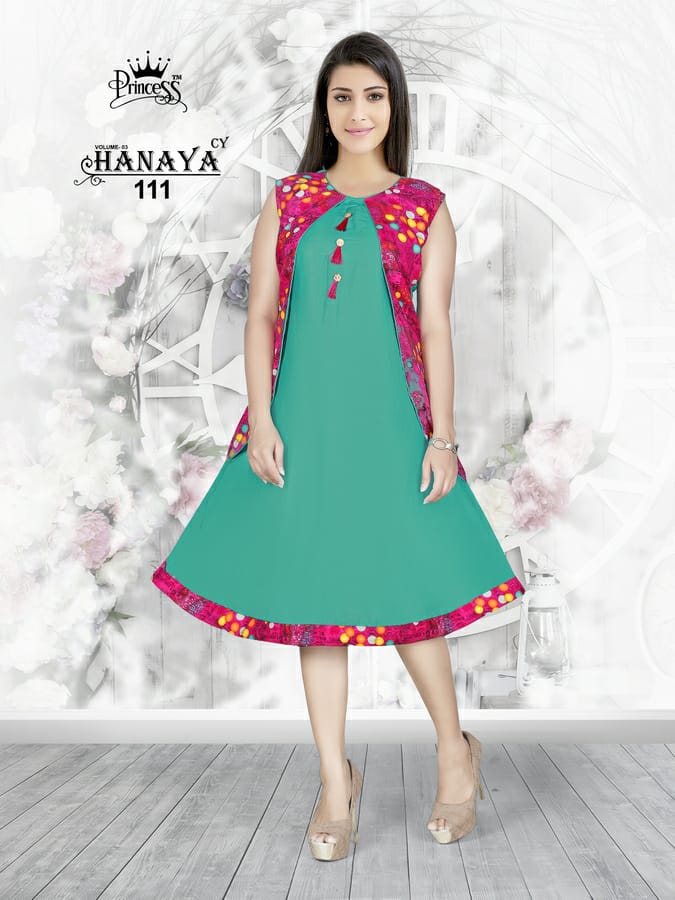 Hanaya Vol-3 By Princess 101 To 112 Series Beautiful Colorful Stylish Fancy Casual Wear & Ethnic Wear & Ready To Wear Rayon Printed Kurtis At Wholesale Price