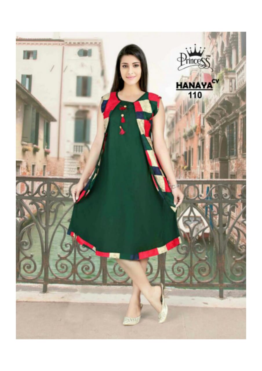 Hanaya By Princess 101 To 112 Series Beautiful Colorful Stylish Fancy Casual Wear & Ethnic Wear & Ready To Wear Heavy Rayon Kurtis At Wholesale Price