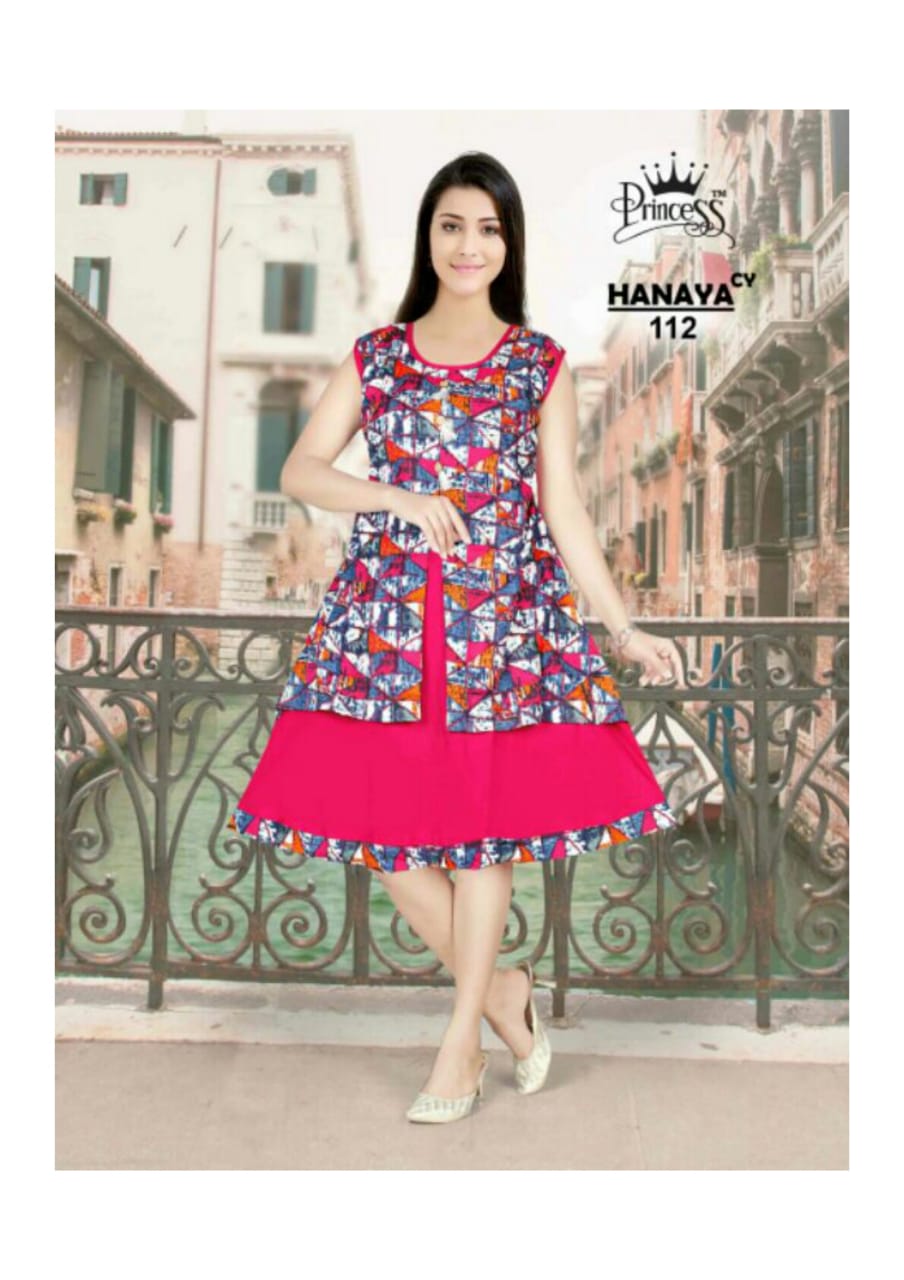 Hanaya By Princess 101 To 112 Series Beautiful Colorful Stylish Fancy Casual Wear & Ethnic Wear & Ready To Wear Heavy Rayon Kurtis At Wholesale Price